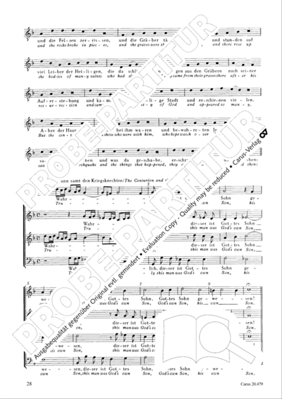St. Matthew Passion (Matthaus-Passion) 4-Part scores gallery preview page 35