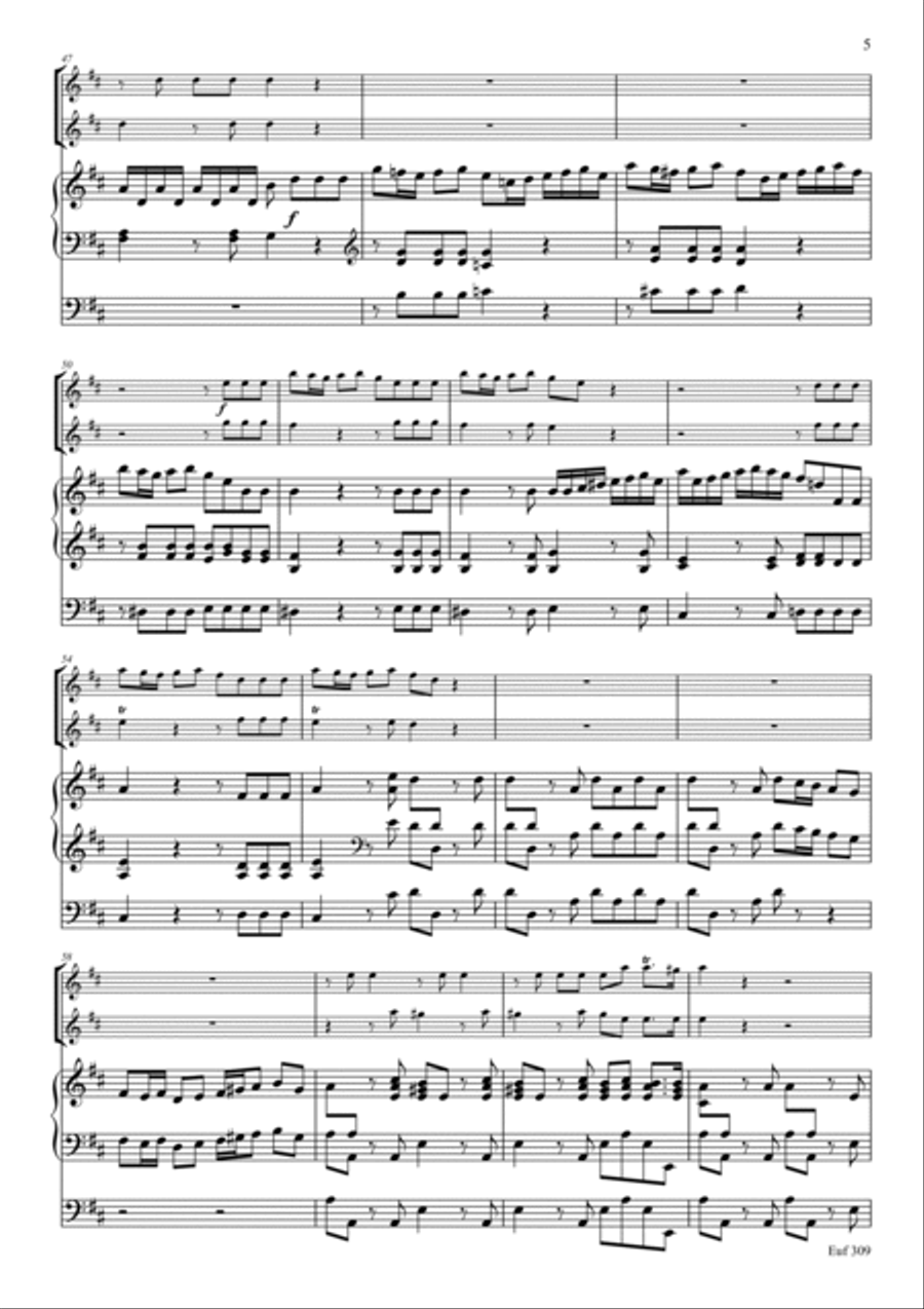 F. Manfredini - Concerto for 1-2 trumpets & organ Trumpet Duet scores gallery preview page 5