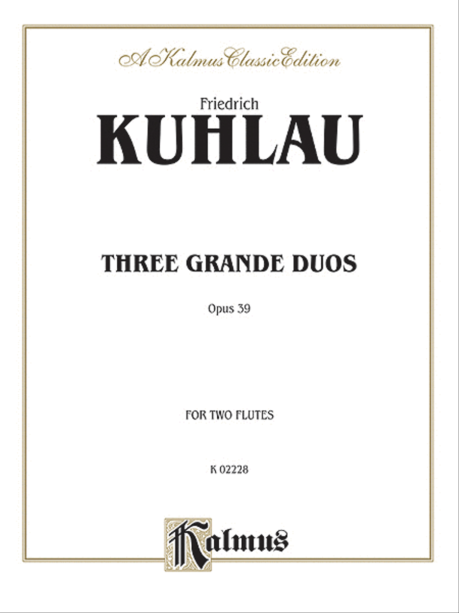 Three Grande Duos Op 39 - 2 Flutes Flute Duet scores gallery preview page 1