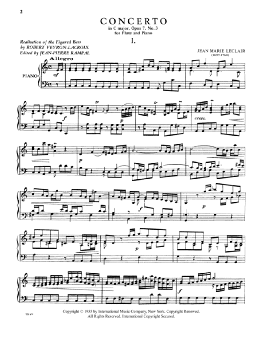 Concerto In C Major, Opus 7, No. 3 Flute Solo scores gallery preview page 2