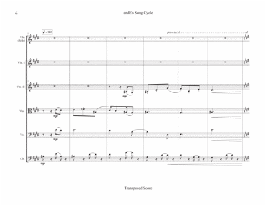 andE's Song Cycle (score & 6 parts) Violin Solo scores gallery preview page 6