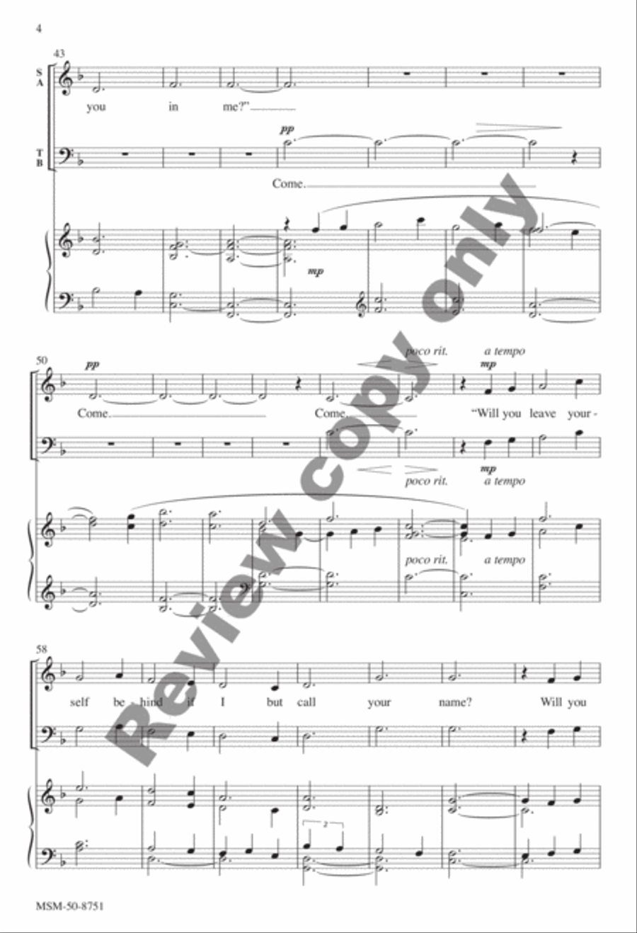 Will You Come and Follow Me 4-Part scores gallery preview page 17