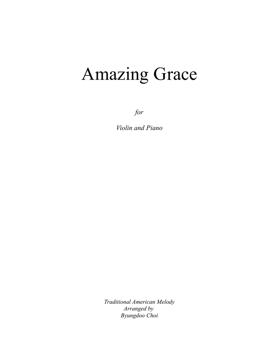 Amazing Grace for Violin and Piano Violin scores gallery preview page 1