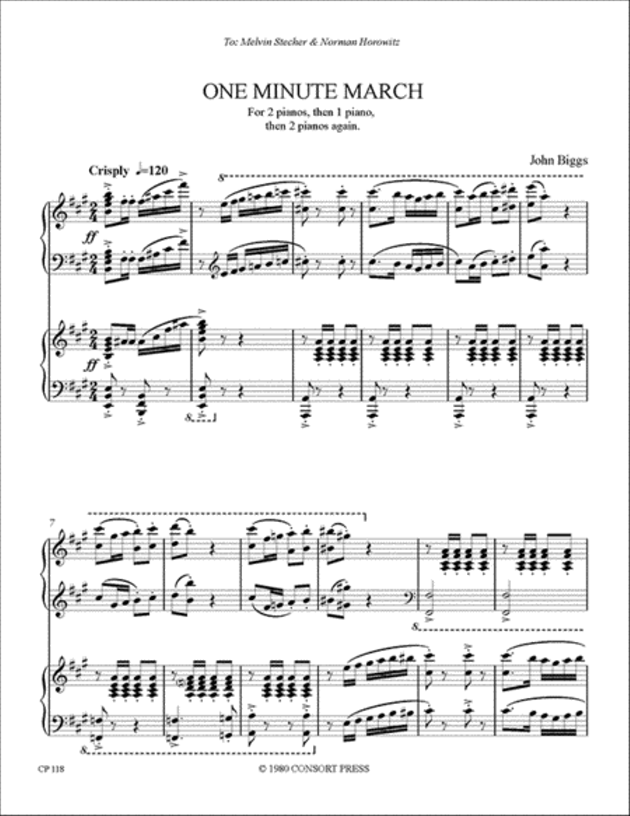 The One Minute March Piano scores gallery preview page 1