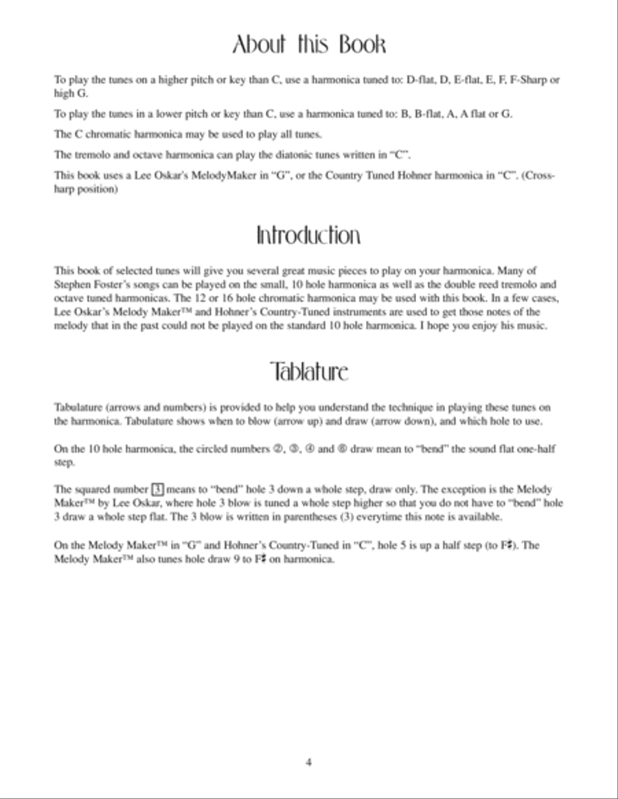 Stephen Foster Songs for Harmonica Harmonica scores gallery preview page 6