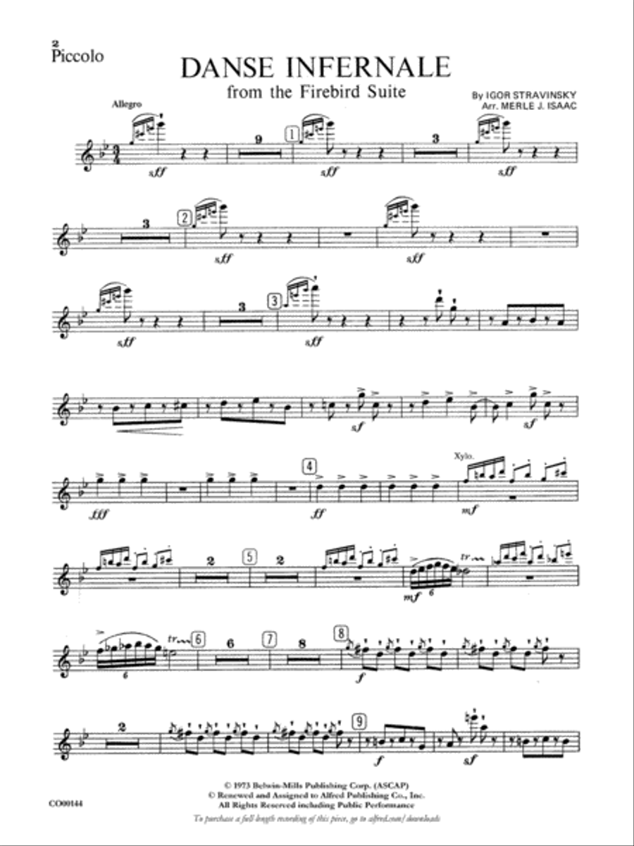 Danse Infernale: Piccolo Full Orchestra scores gallery preview page 1