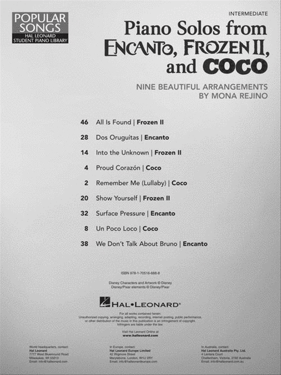 Piano Solos from Encanto, Frozen II, and Coco Piano Method scores gallery preview page 3