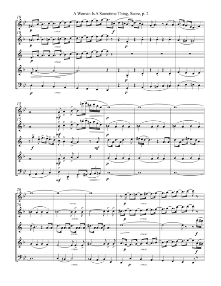 A Woman Is A Sometime Thing Woodwind Quintet scores gallery preview page 2