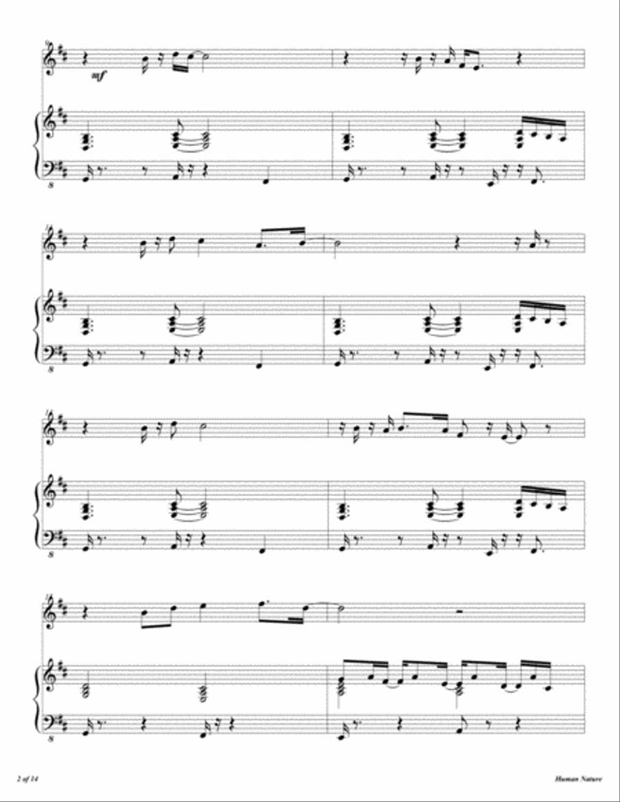 Human Nature Flute Solo scores gallery preview page 3
