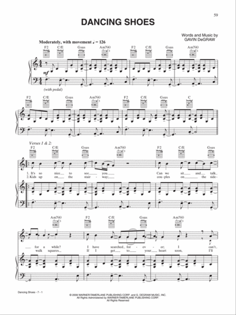 Dancing Shoes Piano, Vocal, Guitar scores gallery preview page 1