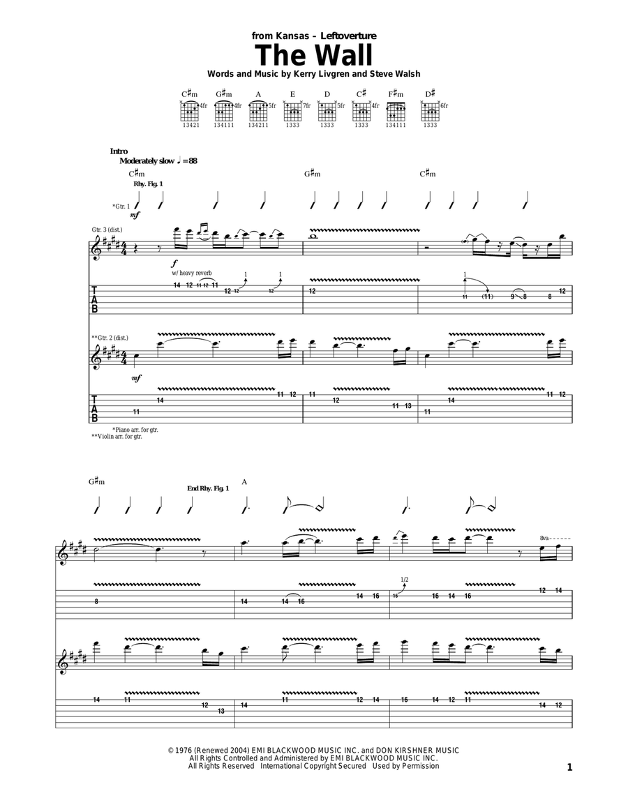 The Wall The Wall Acoustic Guitar scores gallery preview page 1