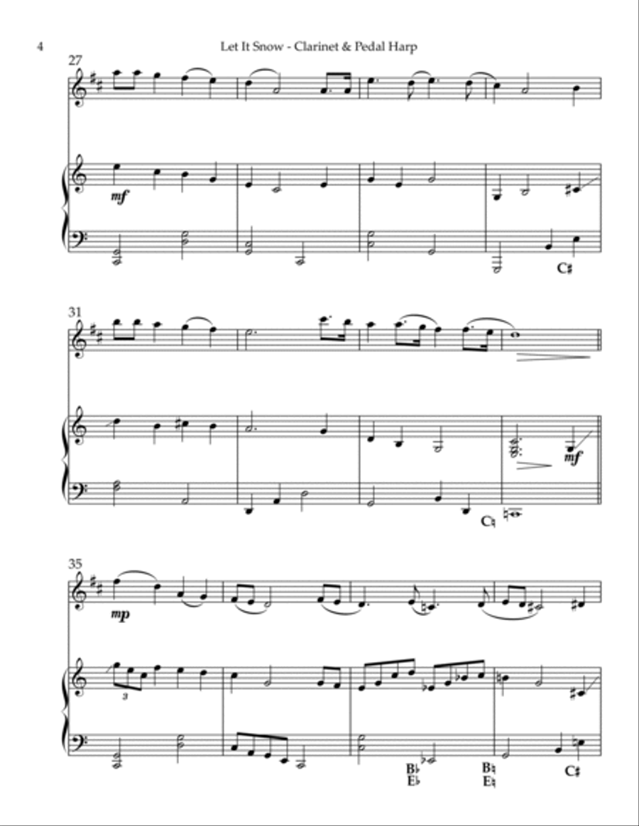 Let It Snow! Let It Snow! Let It Snow! B-Flat Clarinet scores gallery preview page 4