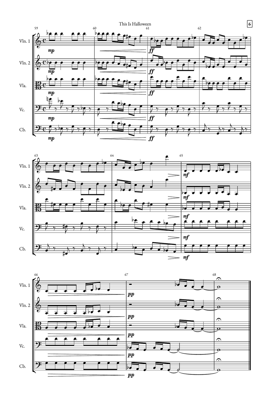 This Is Halloween String Quintet scores gallery preview page 6