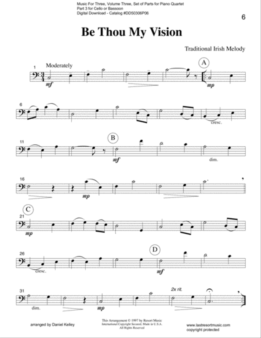 Be Thou My Vision for Piano Quartet Small Ensemble scores gallery preview page 4