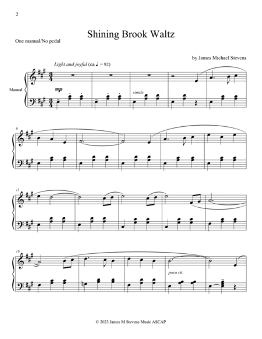 Shining Brook Waltz - One Manual Organ Solo Organ scores gallery preview page 2