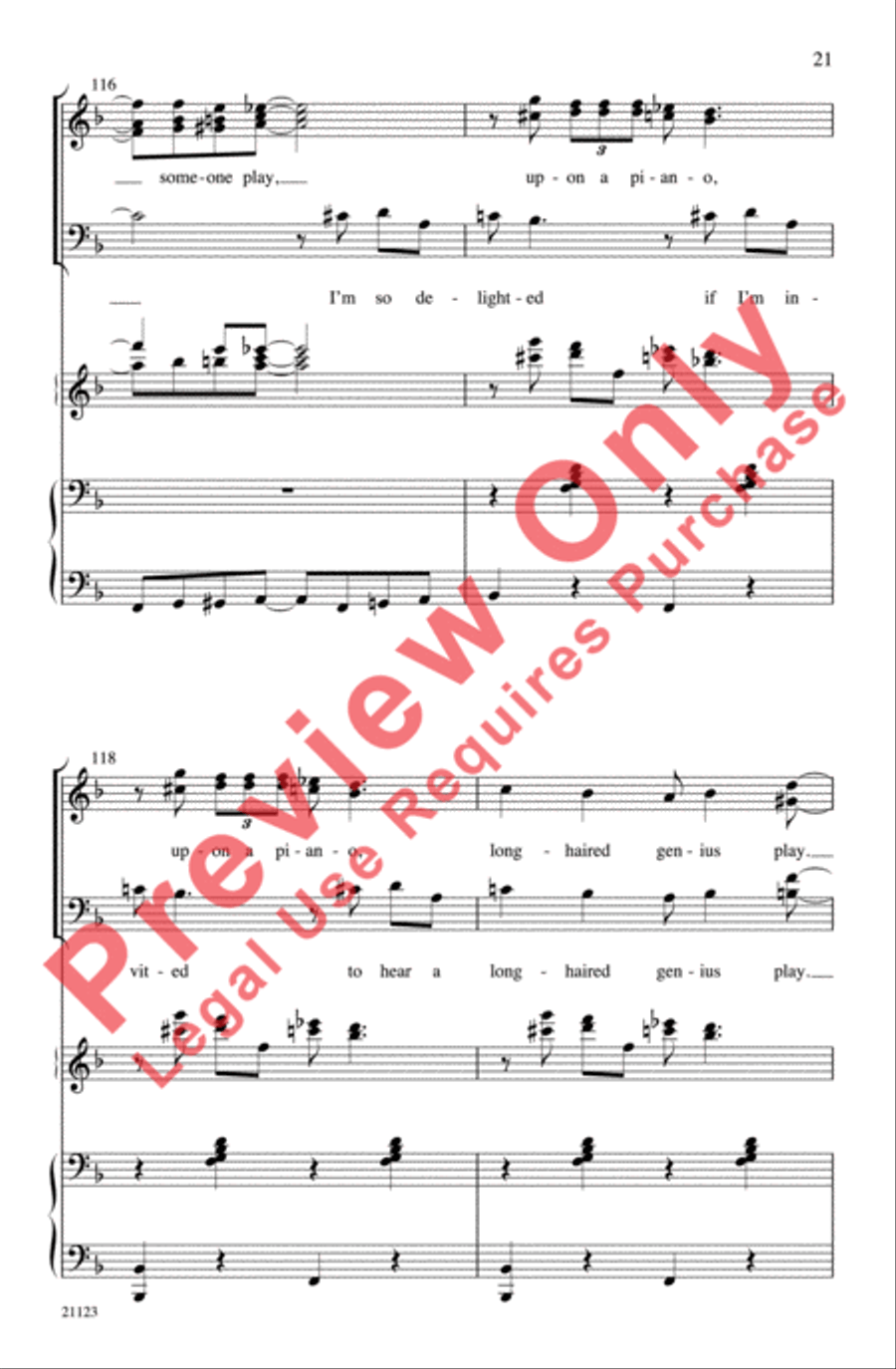 I Love a Piano 4-Part scores gallery preview page 21