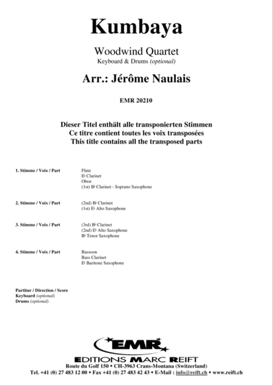 Kumbaya Woodwind Quartet scores gallery preview page 2