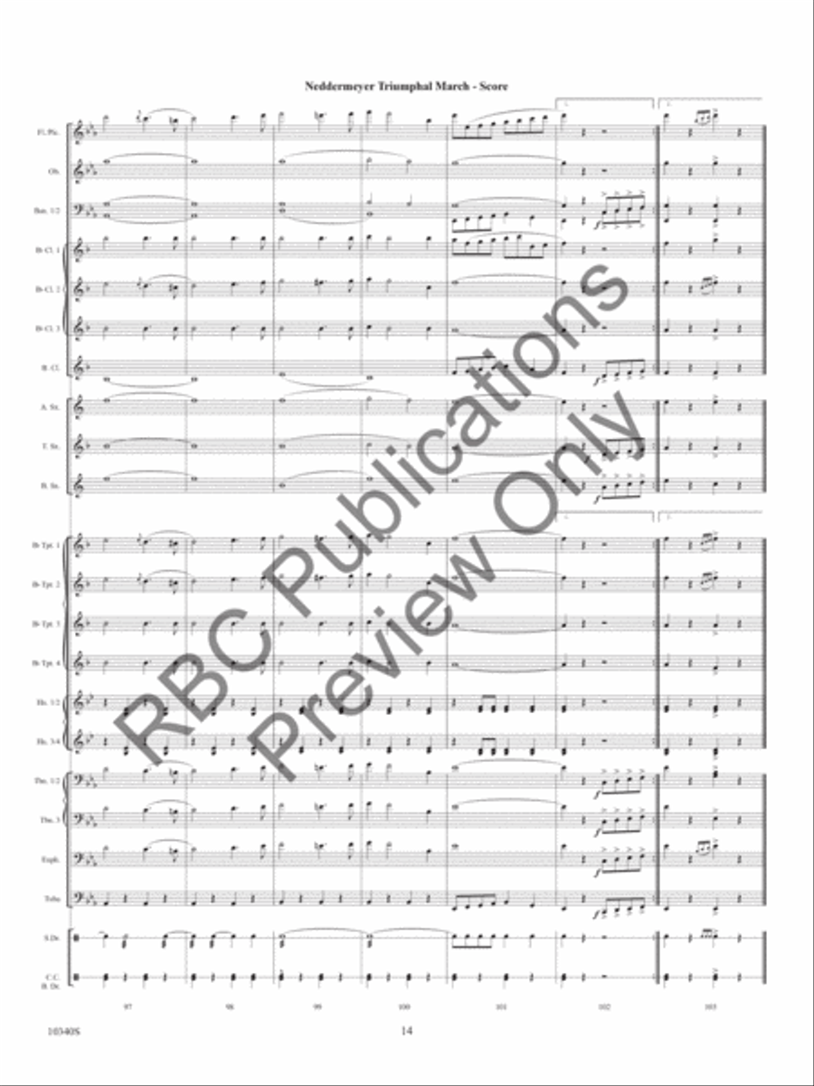 Neddermeyer Triumphal March (Score) Concert Band scores gallery preview page 17