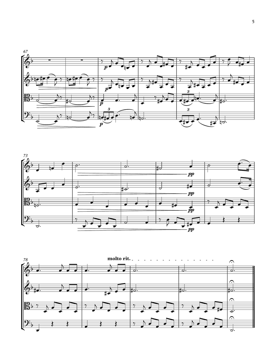 Serenade (from Schwanengesang D 957) (String quartet) String Quartet scores gallery preview page 5