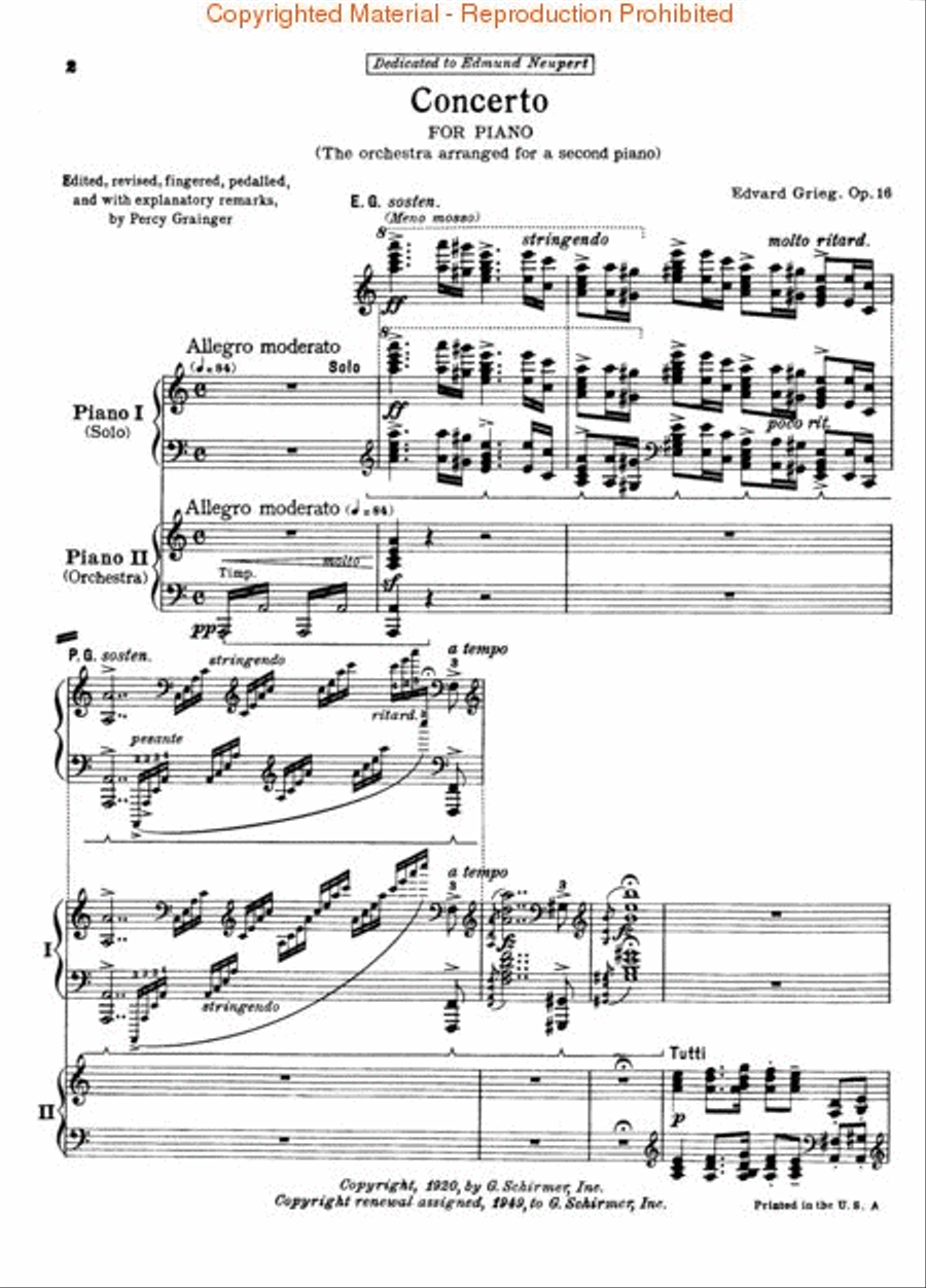 Concerto in A Minor, Op. 16 Piano scores gallery preview page 2