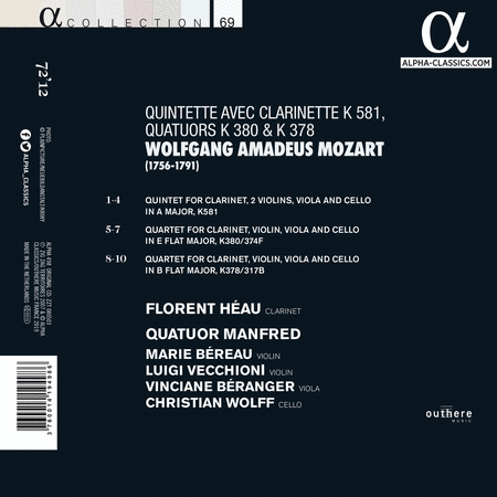 Mozart: Quintette avec clarinette K. 581; Quatuors K. 380 & K. 378