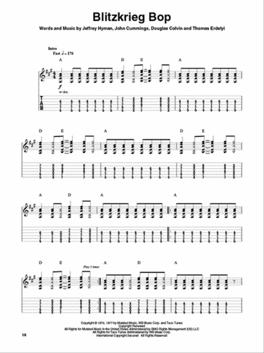 Ramones Electric Guitar scores gallery preview page 4