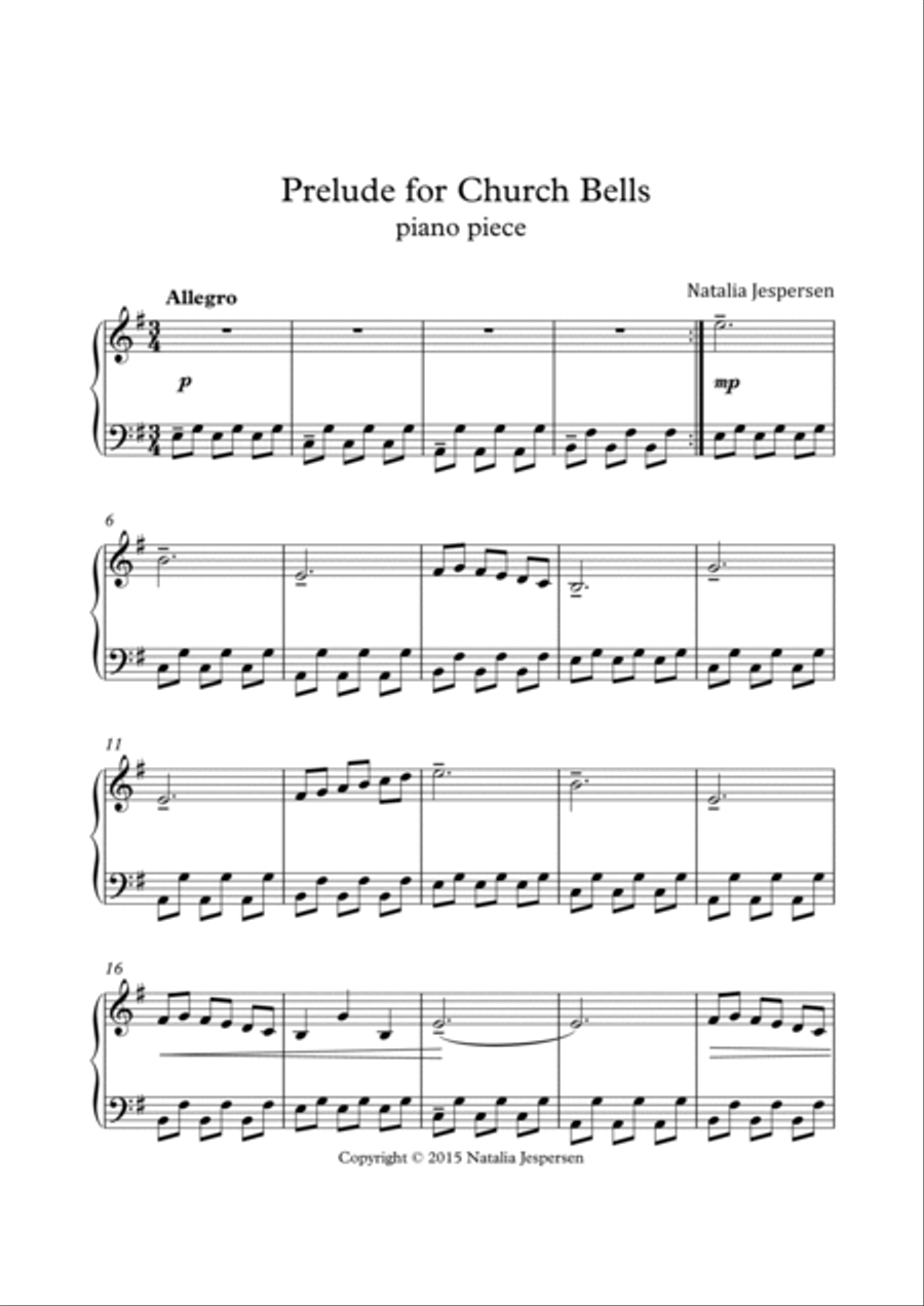 Prelude for Chruch Bells Piano Solo scores gallery preview page 2