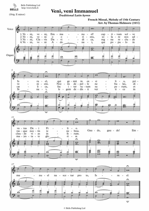 Veni, veni, Emmanuel (Solo song) (A minor)