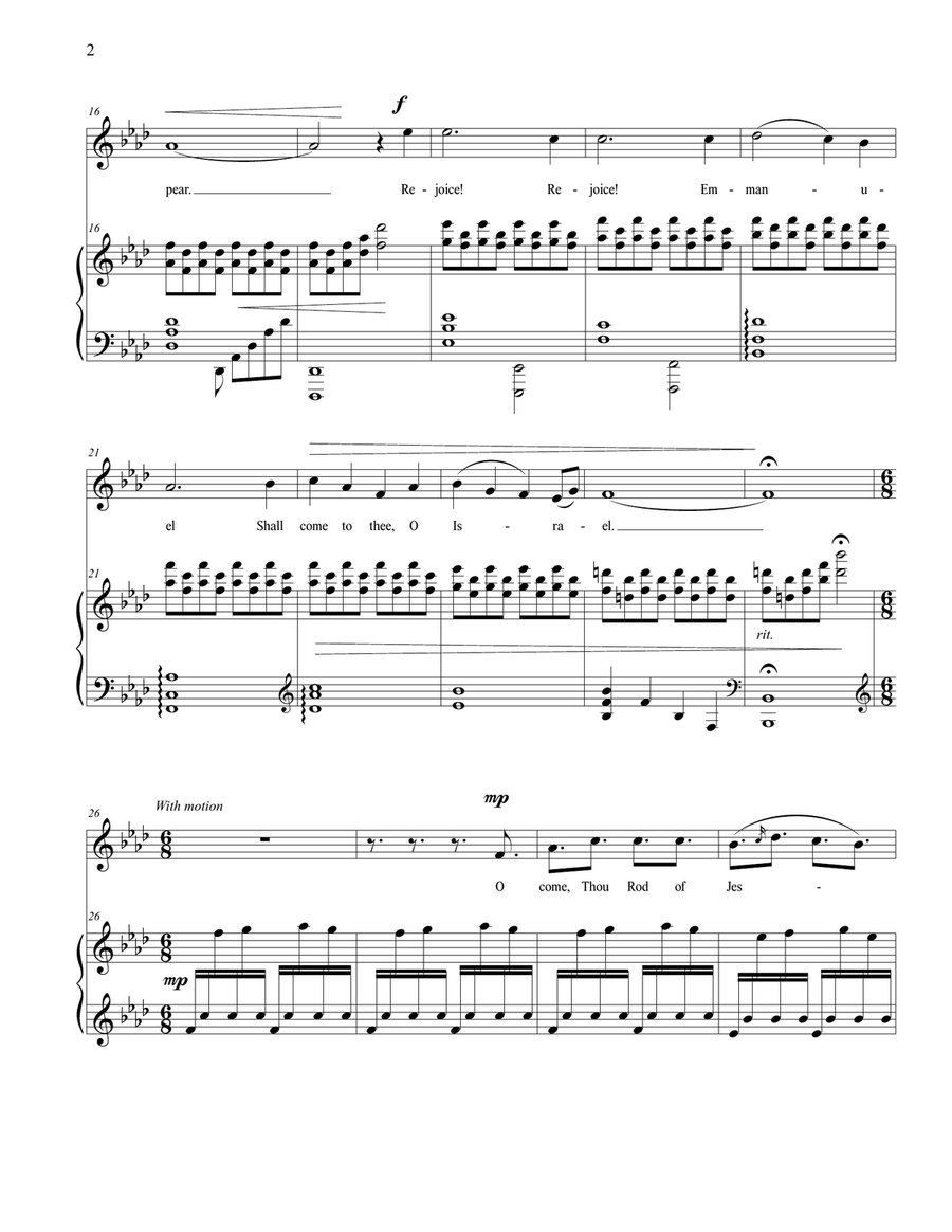 O Come, O Come, Emmanuel (Vocal Solo - High) High Voice scores gallery preview page 3