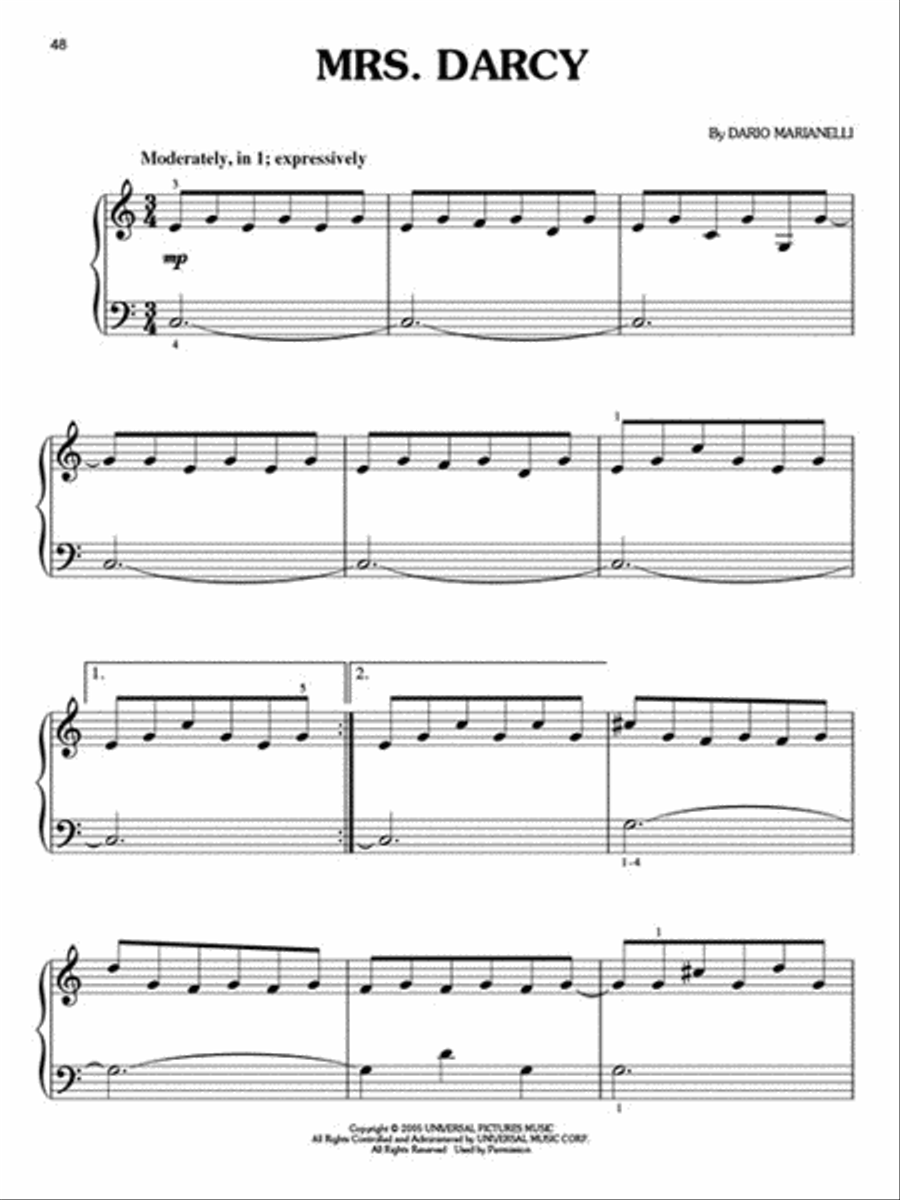 Pride & Prejudice Easy Piano scores gallery preview page 4