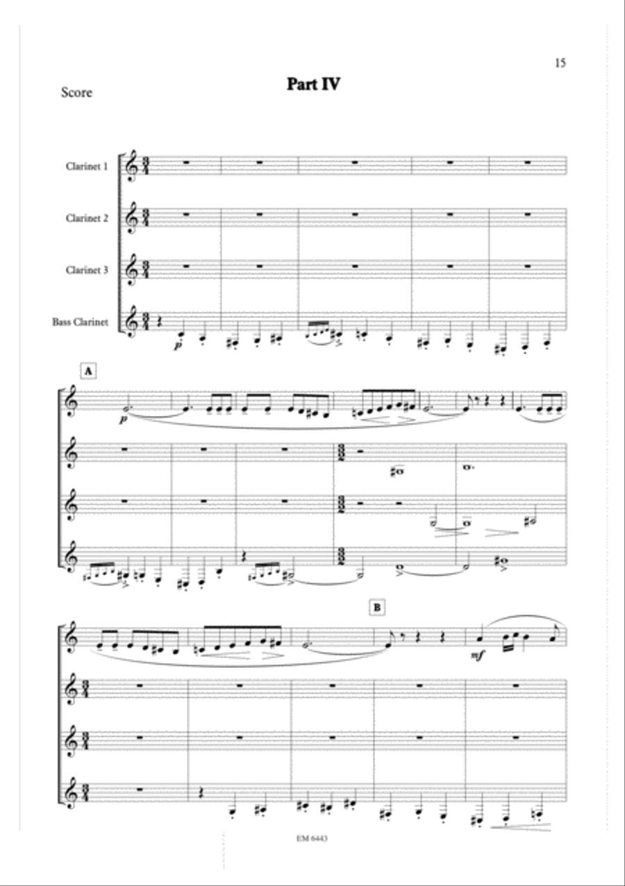 Dance Preludes for Clarinet Quartet Clarinet Quartet scores gallery preview page 5
