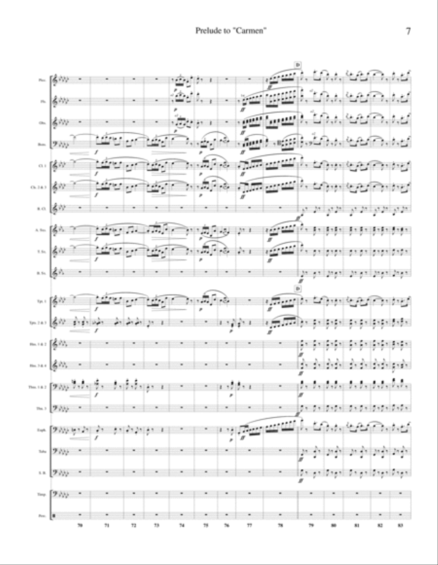 Prelude to Carmen (March of the Toreadors) transcribed for Concert Band Concert Band scores gallery preview page 6