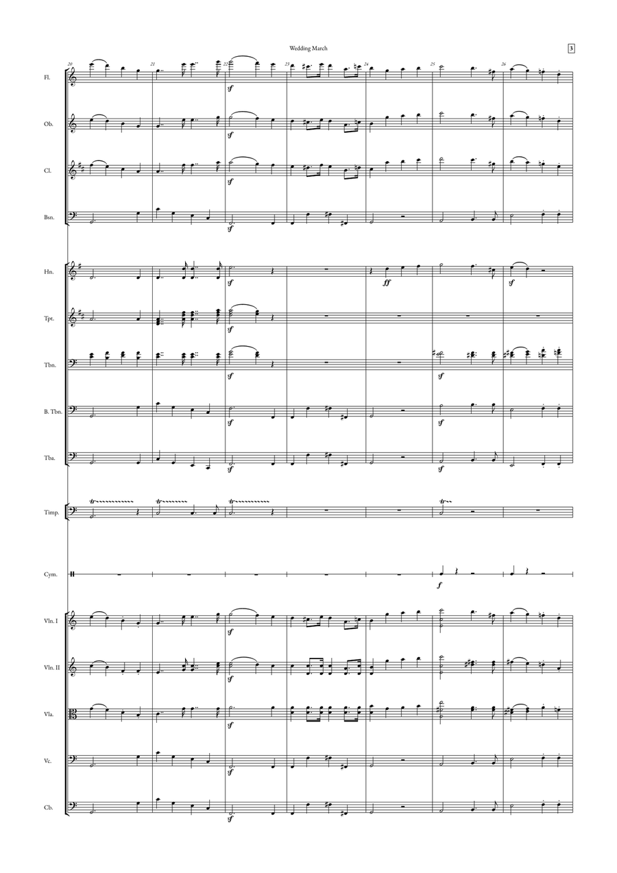 Wedding March Full Orchestra scores gallery preview page 3