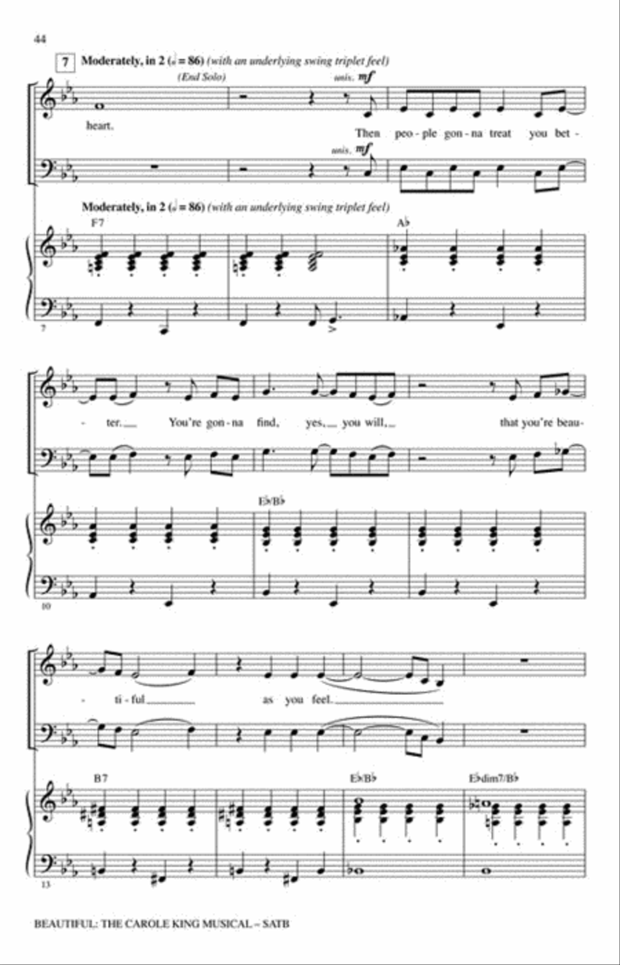 Beautiful: The Carole King Musical Show Choir scores gallery preview page 9
