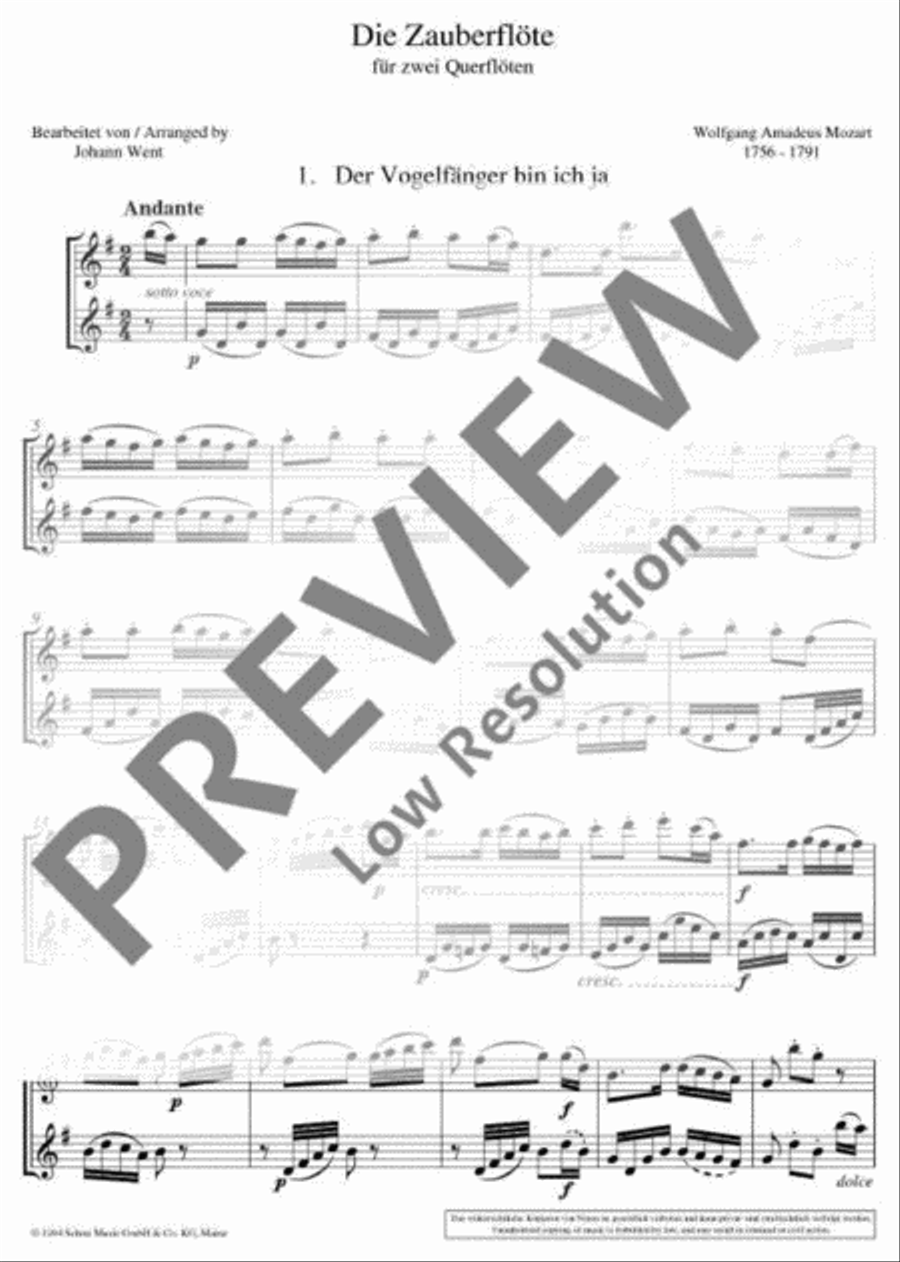 The Magic Flute Flute Duet scores gallery preview page 8
