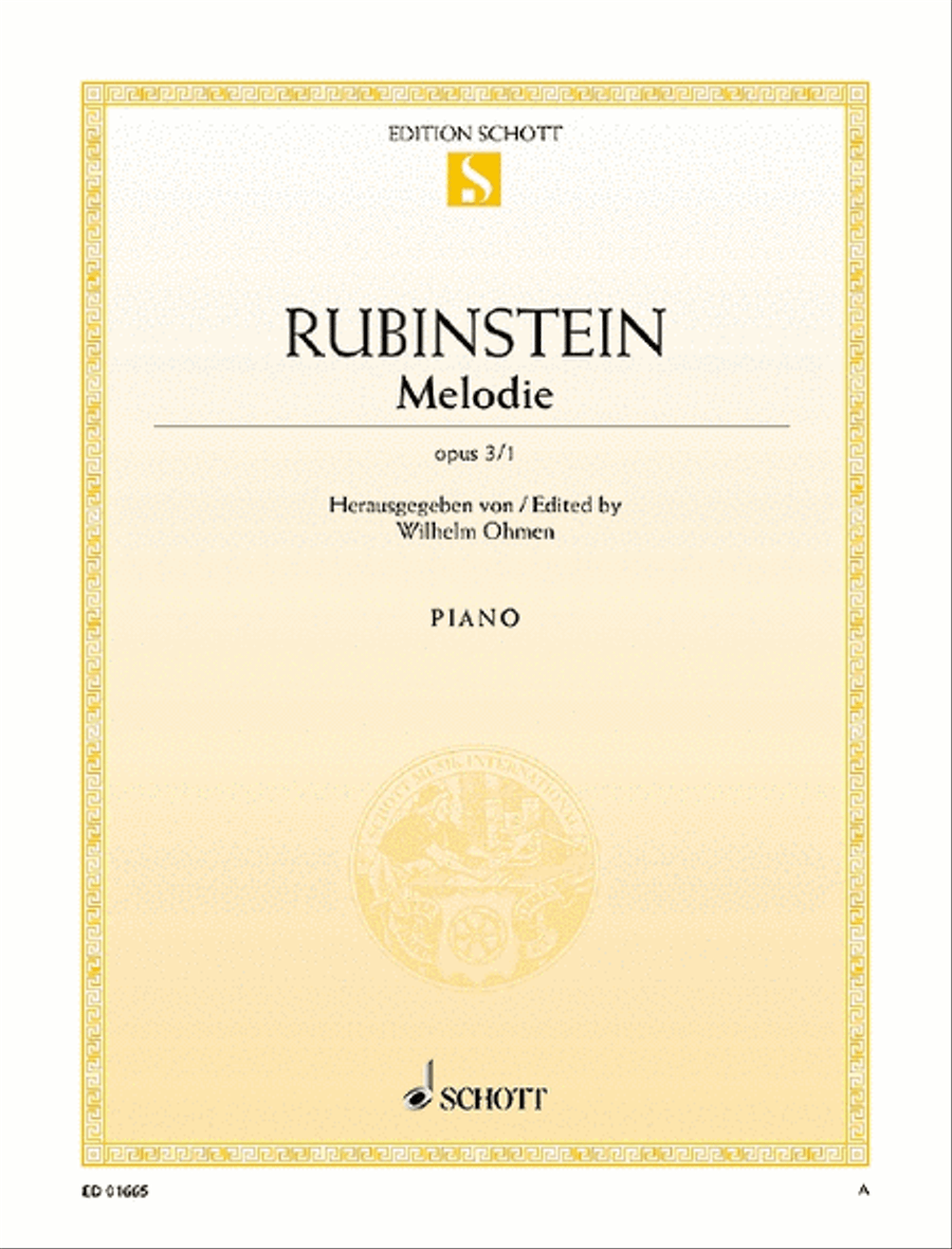 Melody F major, Op. 3/1 Piano Solo scores gallery preview page 1