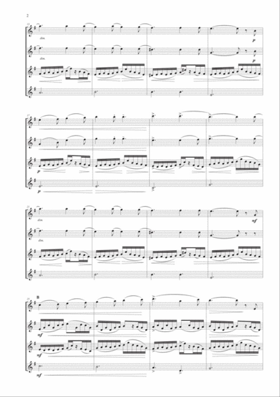 The Moldau for Flute Quartet Flute Quartet scores gallery preview page 2