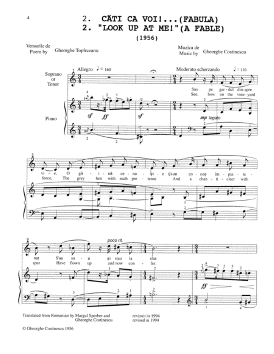 [Costinescu] Three Early Songs Soprano Voice scores gallery preview page 6