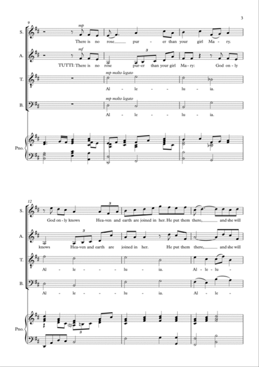 There Is No Rose (Song To Joseph), SATB/ Piano 4-Part scores gallery preview page 2