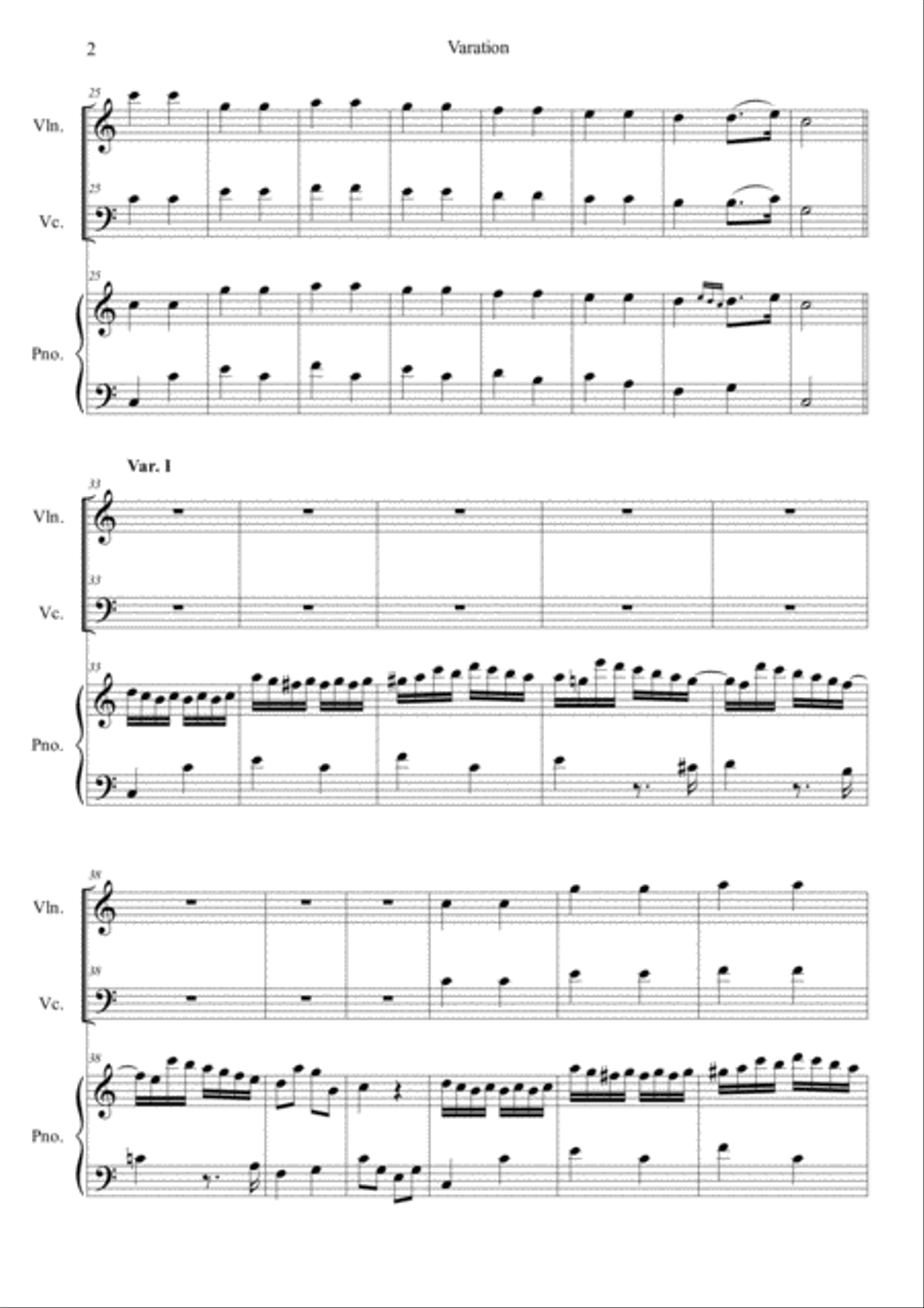 Varations KV.265 Varations KV.265 Piano Trio scores gallery preview page 2