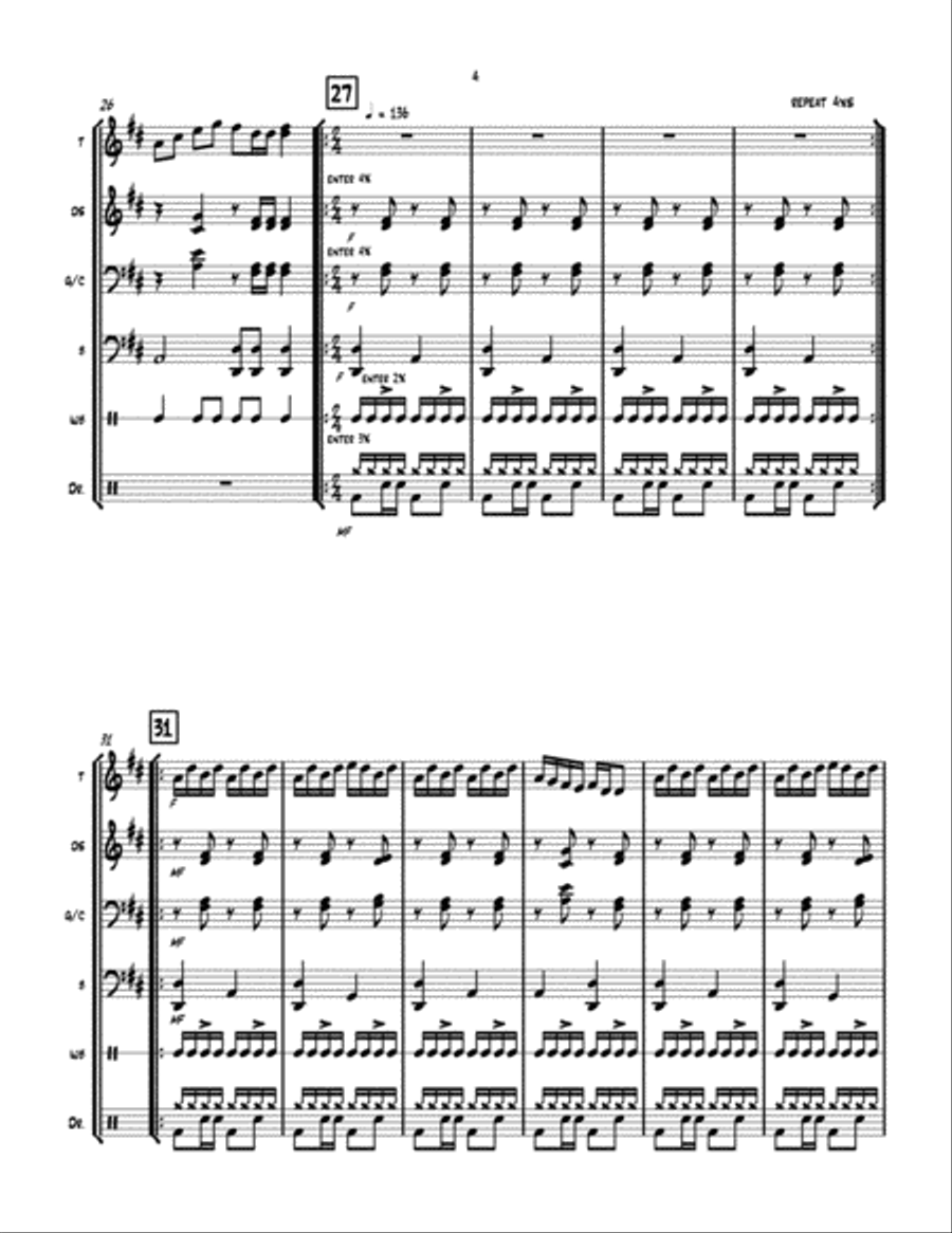 Leather Britches an Appalachian Fiddle tune for Steel Band Steel Drum Band scores gallery preview page 4