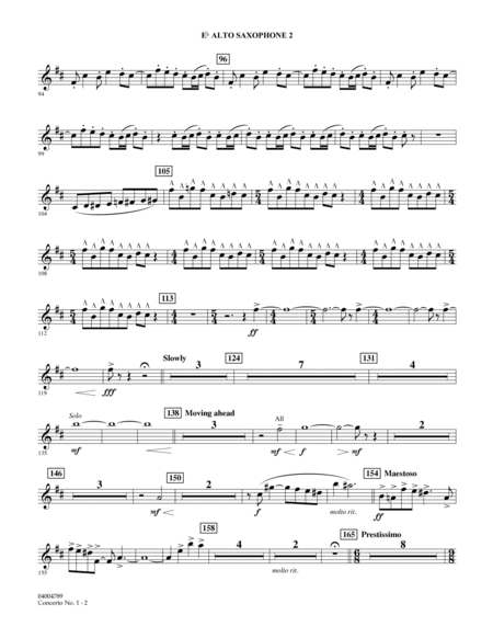 Concerto No. 1 (for Wind Orchestra) - Eb Alto Saxophone 2