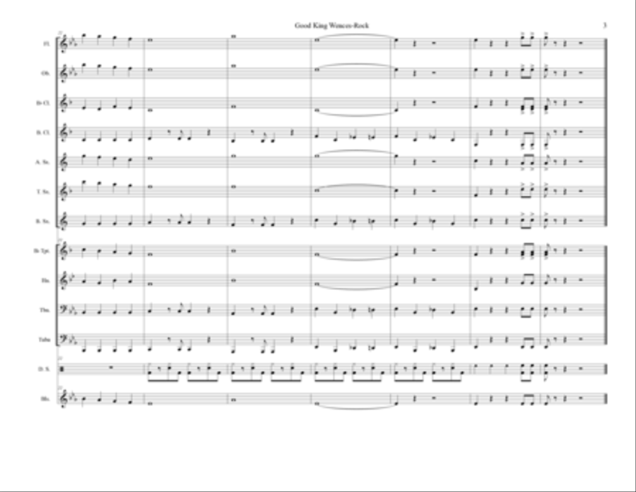 Good King Wences-Rock Good King Wences-Rock Concert Band scores gallery preview page 3