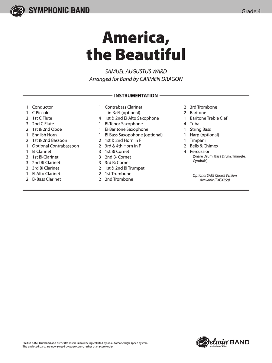 America the Beautiful: Score