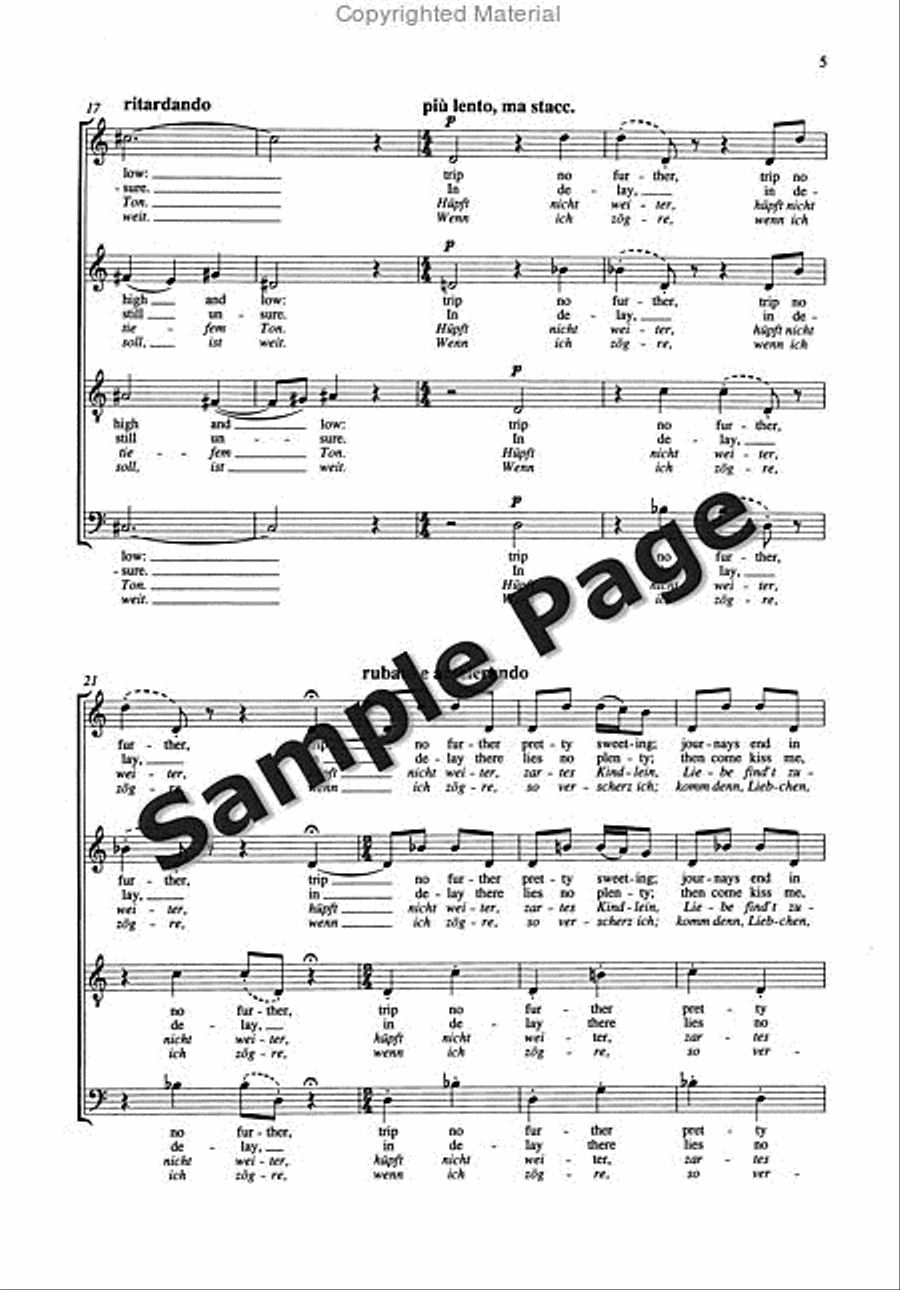 Songs 7 Shakespeare Comedies#1-2 4-Part scores gallery preview page 6