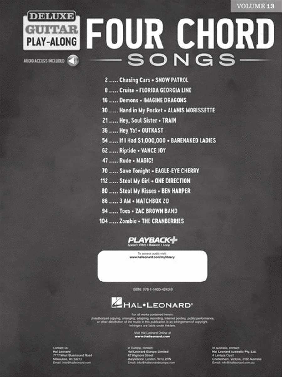 Four Chord Songs Electric Guitar scores gallery preview page 3