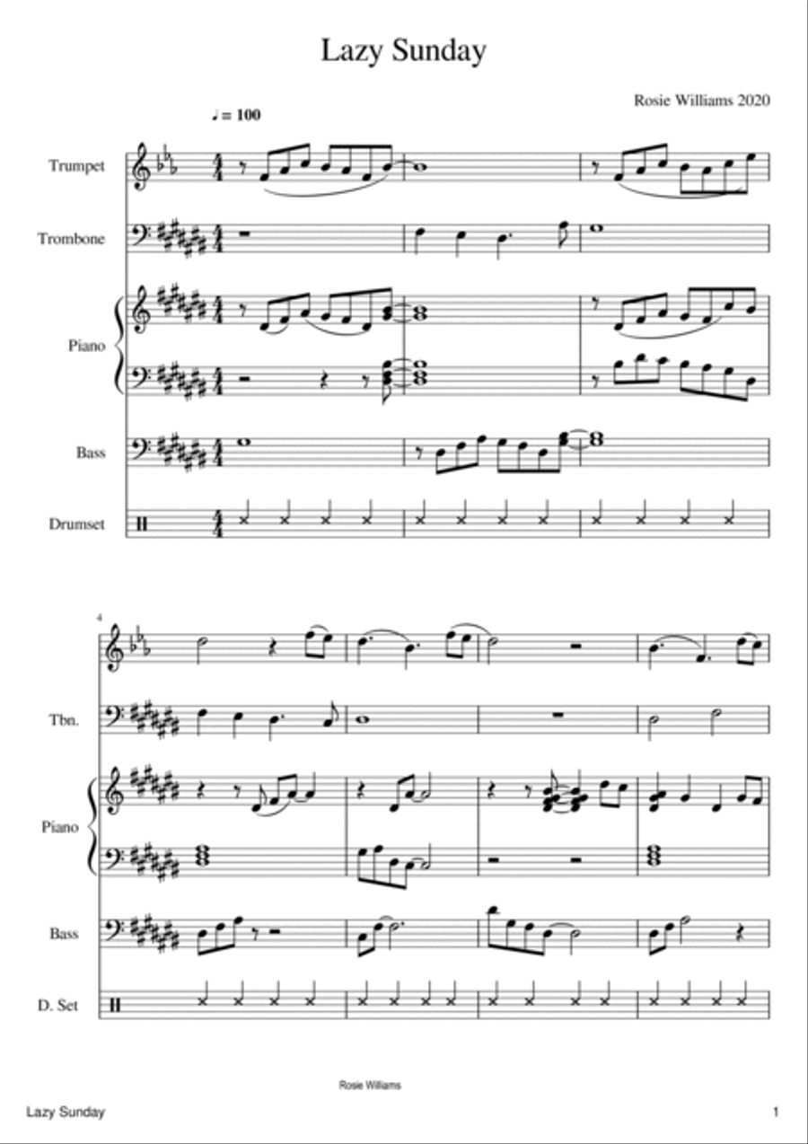 Lazy Sunday Jazz Ensemble scores gallery preview page 2