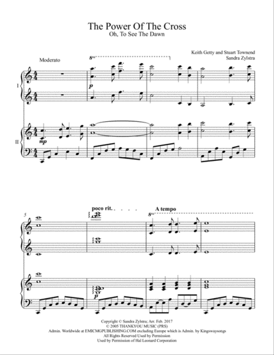 The Power Of The Cross (Oh To See The Dawn) 2 Pianos, 4-Hands scores gallery preview page 2
