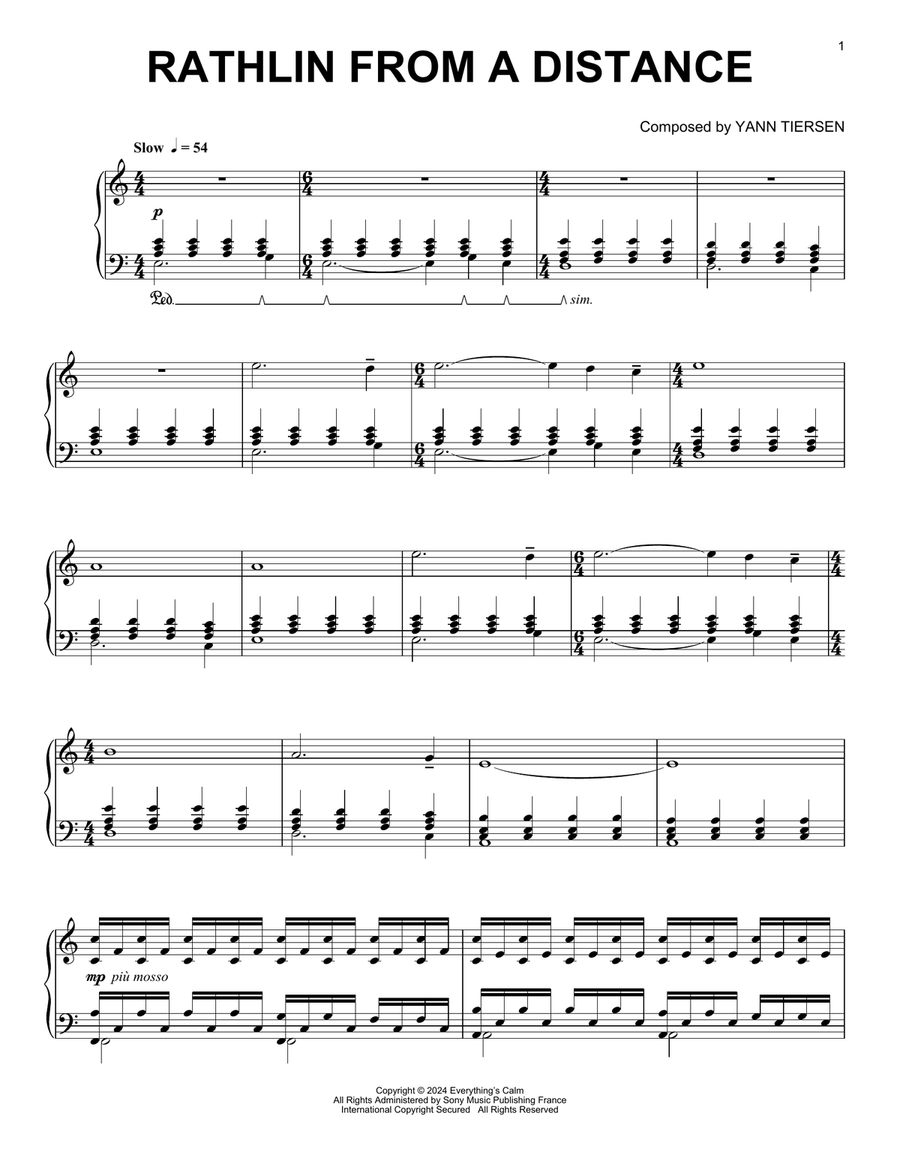 Rathlin From A Distance Rathlin From A Distance Piano Solo scores gallery preview page 1