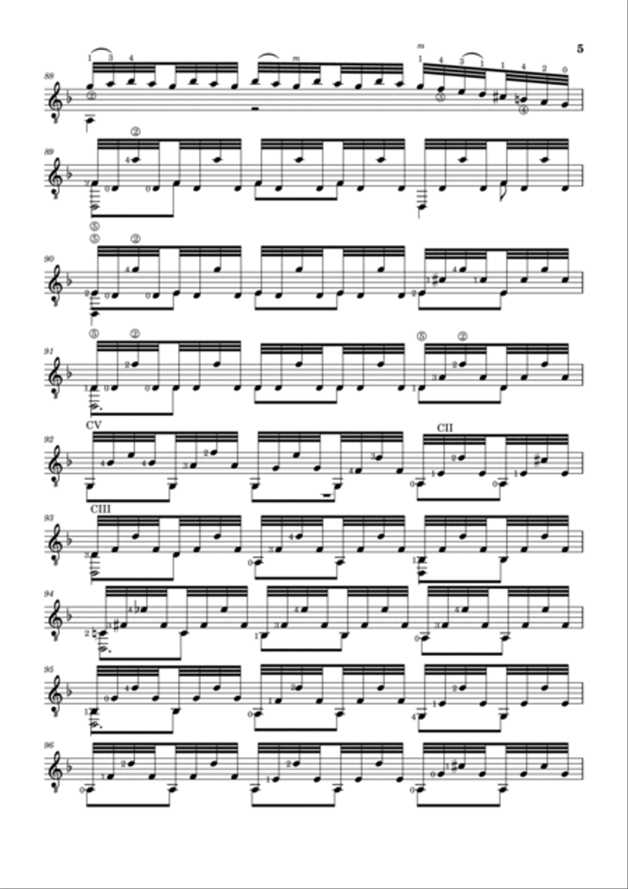 Chaconne Classical Guitar scores gallery preview page 5